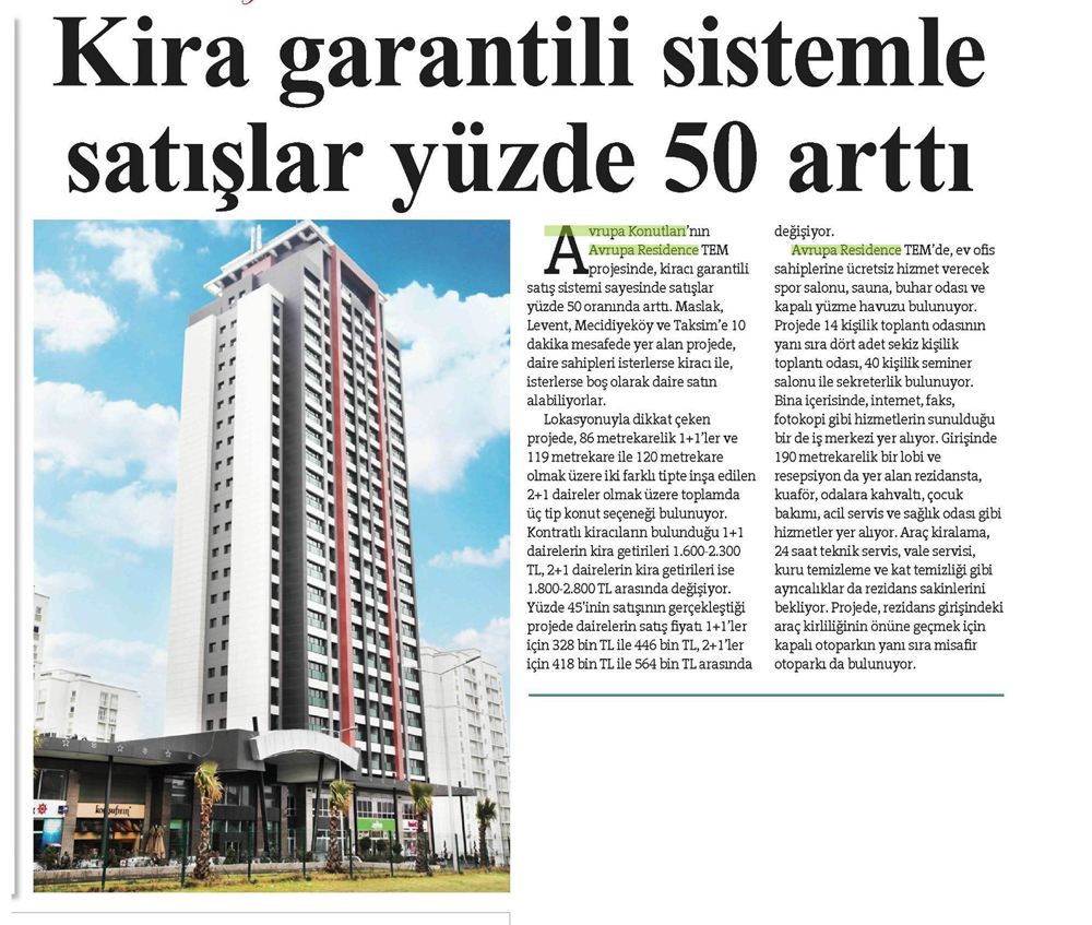 Basında Biz - Avrupa Konutları